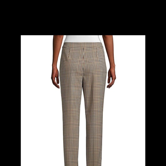Lafayette 148 Clinton wool blend plaid pants cuffed tapered trousers - Picture 3 of 11